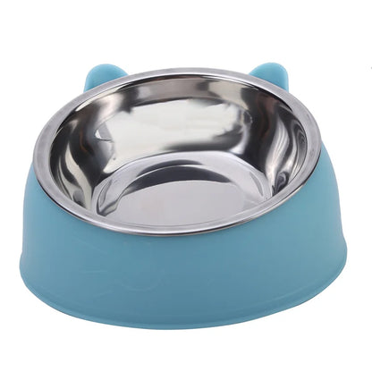 Creative Inclined Stainless Steel Cat Bowl Set – 1, 2, or 5-Piece Feeding and Drinking Bowls for Cats, Kittens, Puppies, and Small Dogs