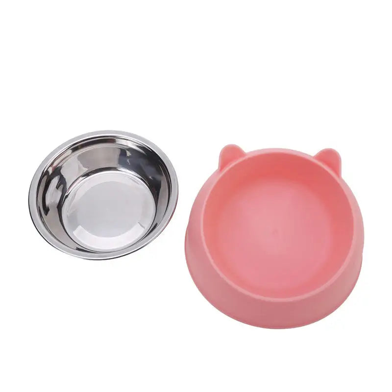 Creative Inclined Stainless Steel Cat Bowl Set – 1, 2, or 5-Piece Feeding and Drinking Bowls for Cats, Kittens, Puppies, and Small Dogs