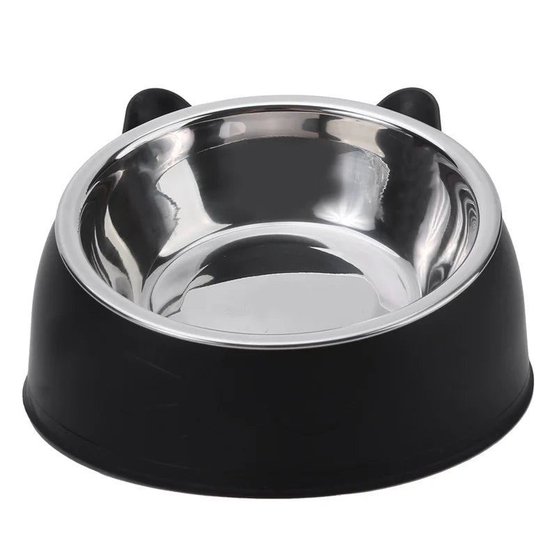 Creative Inclined Stainless Steel Cat Bowl Set – 1, 2, or 5-Piece Feeding and Drinking Bowls for Cats, Kittens, Puppies, and Small Dogs