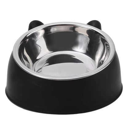 Creative Inclined Stainless Steel Cat Bowl Set – 1, 2, or 5-Piece Feeding and Drinking Bowls for Cats, Kittens, Puppies, and Small Dogs