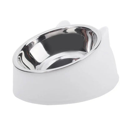 Creative Inclined Stainless Steel Cat Bowl Set – 1, 2, or 5-Piece Feeding and Drinking Bowls for Cats, Kittens, Puppies, and Small Dogs